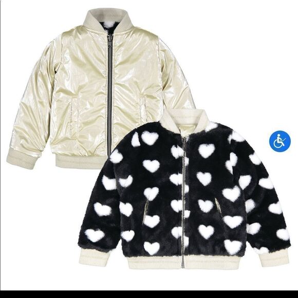 Andy & Evan Girls Reversible Bomber Jacket 3T 2 in 1